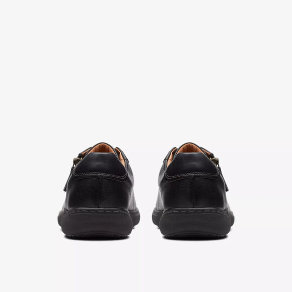 Clarks Womens Nalle Lace Sneaker -- Black Leather/Black Soles NEW - Picture 3 of 6